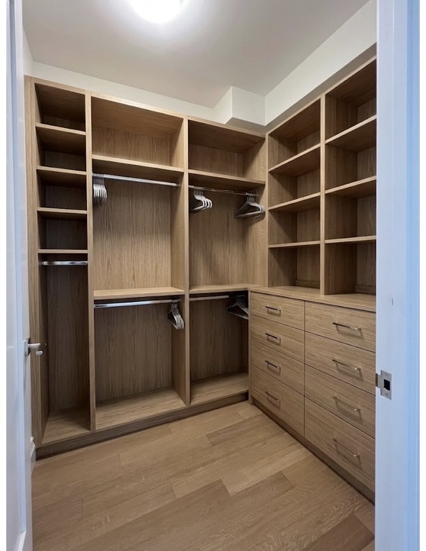 Annie's white oak walk-in closet — Manhattan