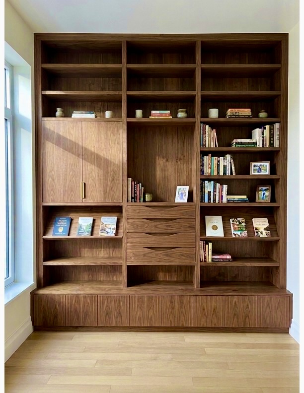 Jim's walnut library wall — Manhattan